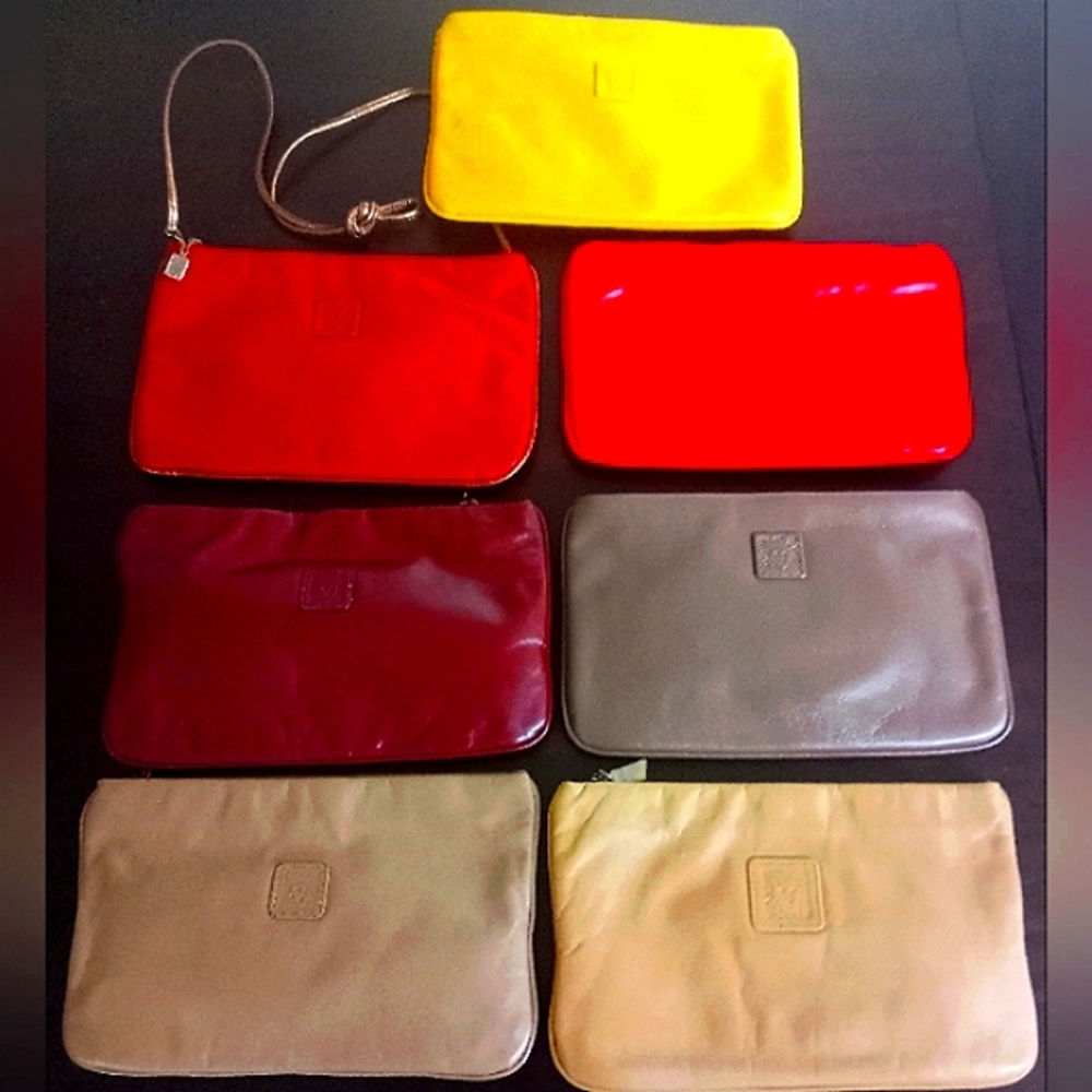 7 Vintage Leather Anne Klein Purses Clutches Bags Lot of 7